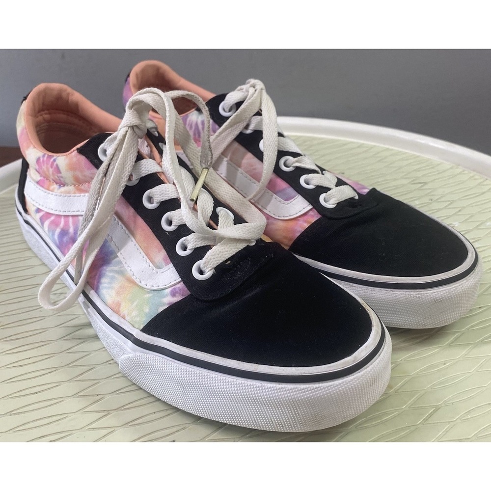 Vans Off the Wall  Women's Tie Dye  Canvas Lace Up Low Top Skateboard Sneakers 8